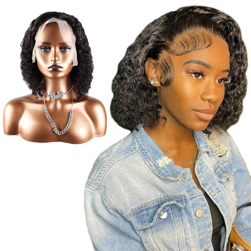 XS Hair 13x4 Brazilian Unprocessed  Lace Frontal Bob Wig Deep Wave